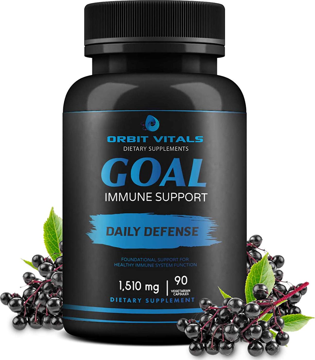 Goal Immune Support with Vitamin D, Vitamin C, Calcium, Elderberry and Zinc Capsules, 1510 Mg - Orbit Vitals