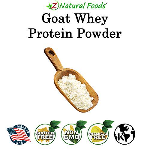 Goat Whey Protein Powder Concentrate - Unflavored and Undenatured - Grass Fed in USA - Good Source of BCAA - No Hormones or Antibiotics - 100% Pure, Gluten Free, Non GMO, Kosher - 1 lb