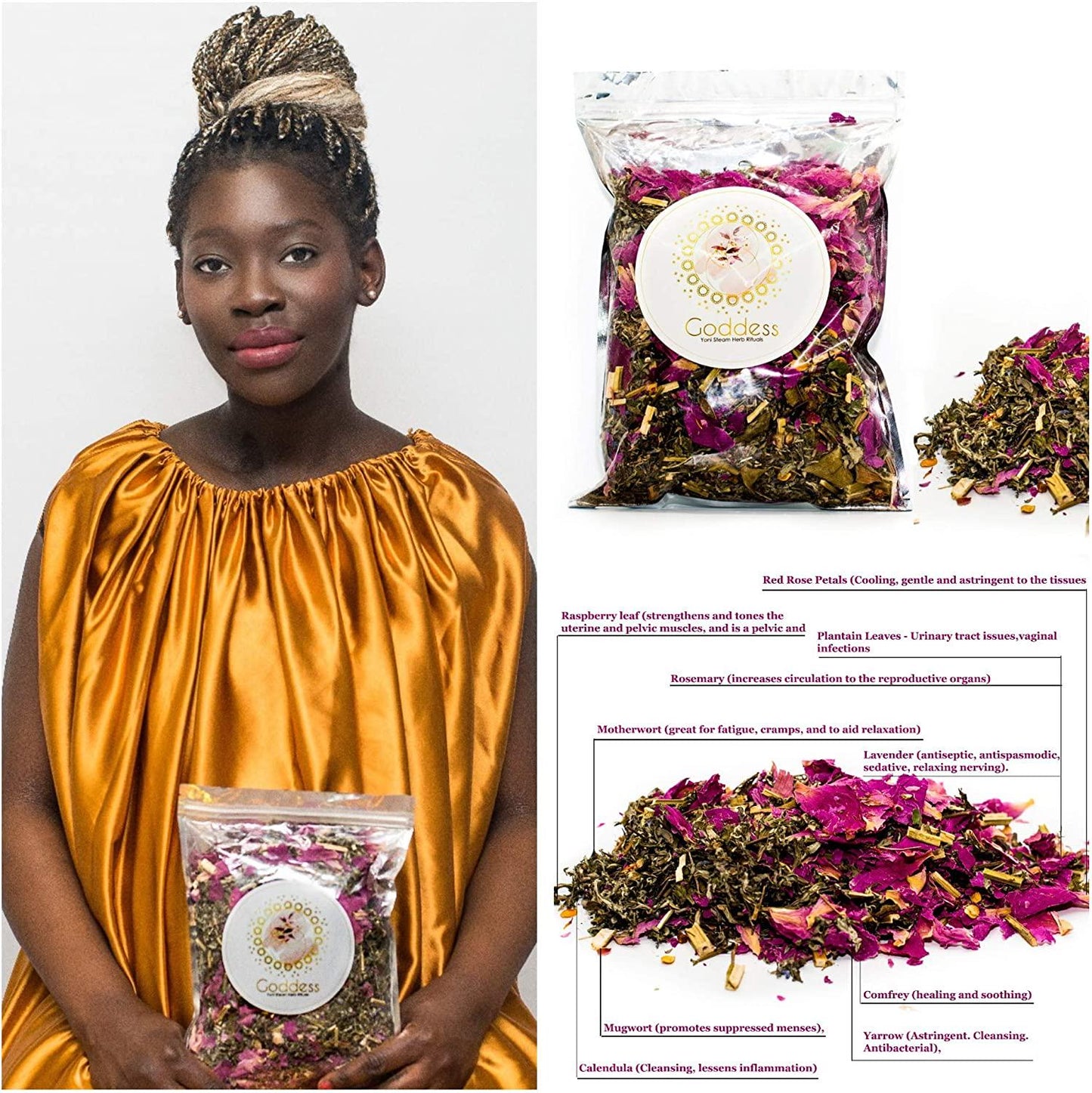 Goddess Blend Yoni steam herbs for cleansing and tightening Yoni Steam Vaginal Steam Holistic V Steam Yoni Detox Calming Therapy Multi Herb Concentrated Blend 3.8oz