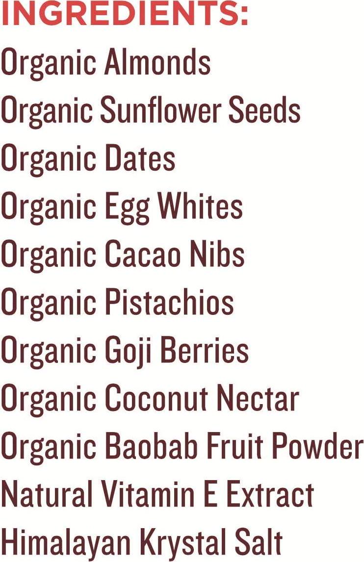 Goji Berry Trailmix Bar- Paleo, Gluten Free and Raw by Mammoth Bar, Organic10-12g Protein, 1.8 Oz. Bar (10 Bars)