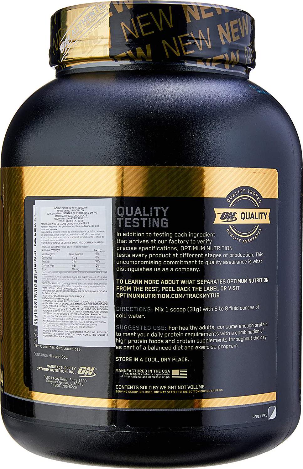 Gold Standard 100% Isolate, Chocolate Bliss, 3 lb (1.36 kg), Optimum Nutrition