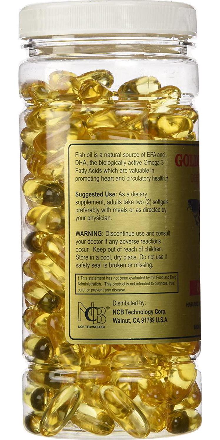 Golden Alaska Deep Sea Fish Oil Omega-3, 1000 Mg, 200 Capsules