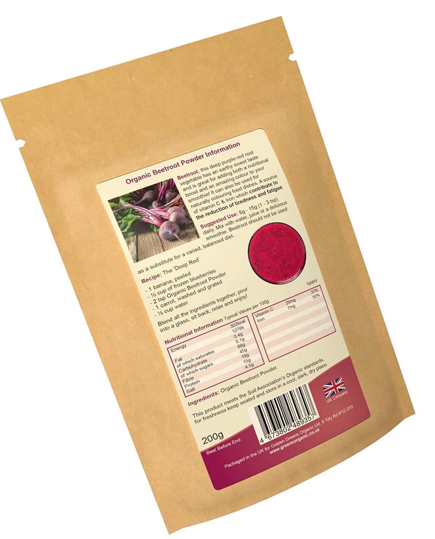 Golden Greens Organic Beetroot Powder 200g