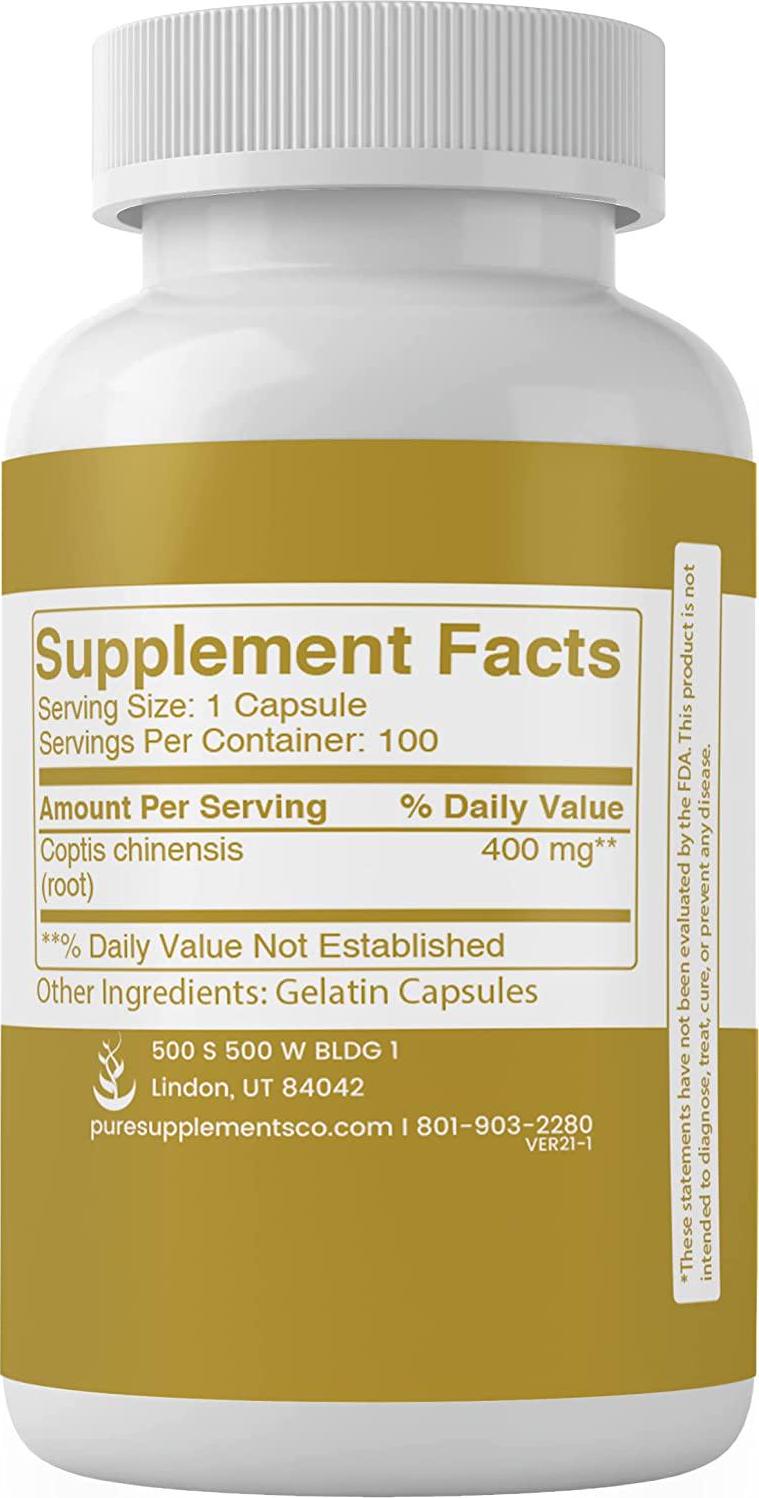 Golden Thread (100 Capsules) Chinese Coptis, Soothing Supplement*