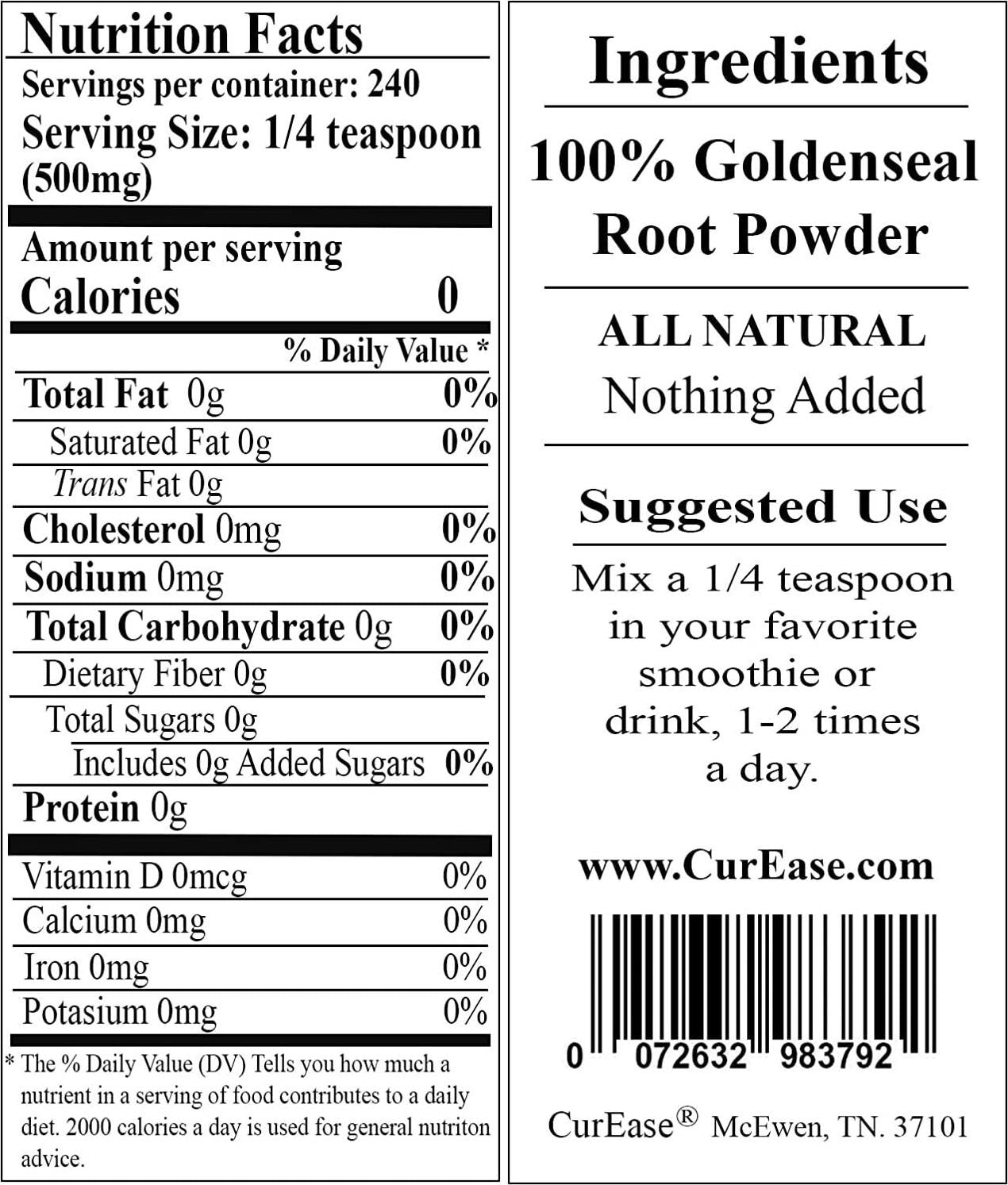 Goldenseal Root Powder 4.2 oz / 240 Servings