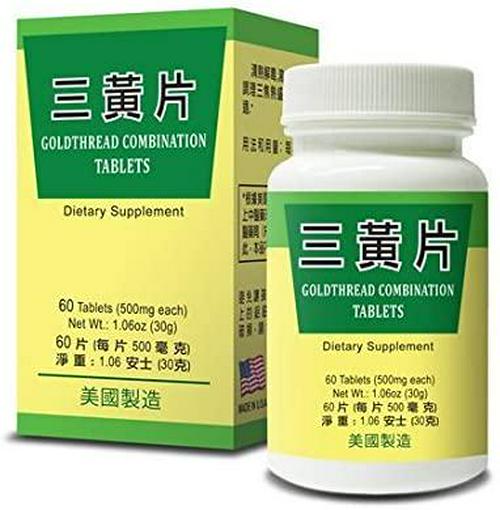 Goldthread Combination Tablets Herbal Supplement Helps for Promote A Healthy Digestive System 500mg 60 Tablets Made in USA