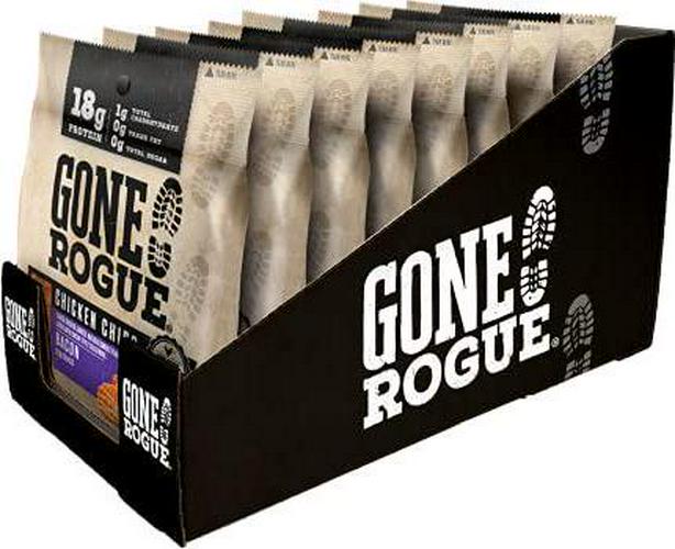 Gone Rogue High Protein Chicken Bacon Chips, Low Carb, Gluten Free, Keto Friendly Snacks, 8 pack