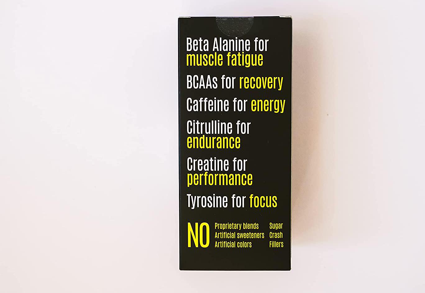 Good Clean Fuel Pre-Workout | Caffeine | BCAAs | Beta Alanine | Creatine | Tyrosine | Citrulline | No Sugar or Artificial Sweeteners | Strawberry Flavor | 10 Stick Packs