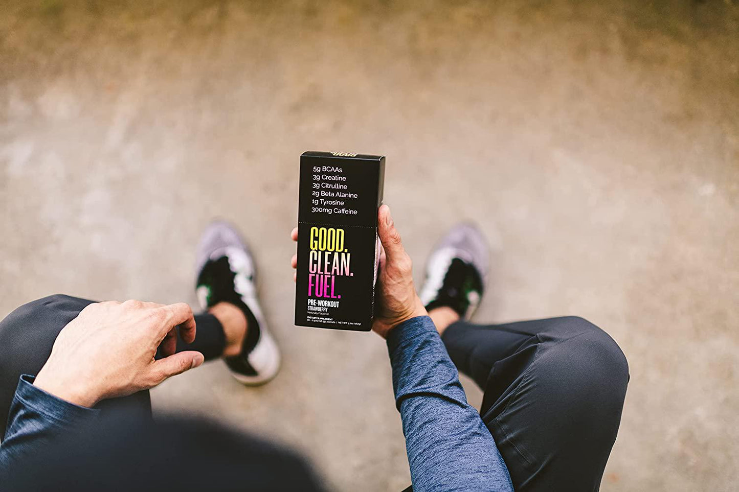 Good Clean Fuel Pre-Workout | Caffeine | BCAAs | Beta Alanine | Creatine | Tyrosine | Citrulline | No Sugar or Artificial Sweeteners | Strawberry Flavor | 10 Stick Packs