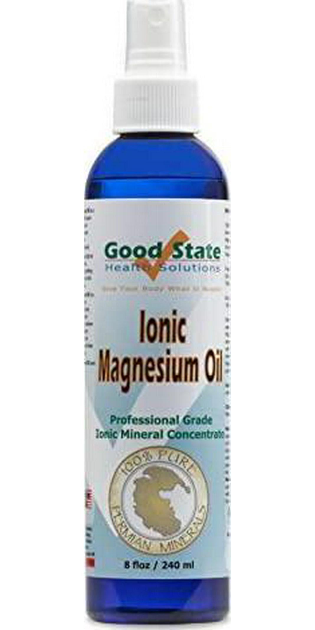 Good State | Ionic Magnesium Oil | Liquid Concentrate | 100% Pure Permian Minerals | Professional Grade Dietary Supplement | Supports Heart Health and Blood Pressure Levels | 8 Fl oz Bottle (240 mL)
