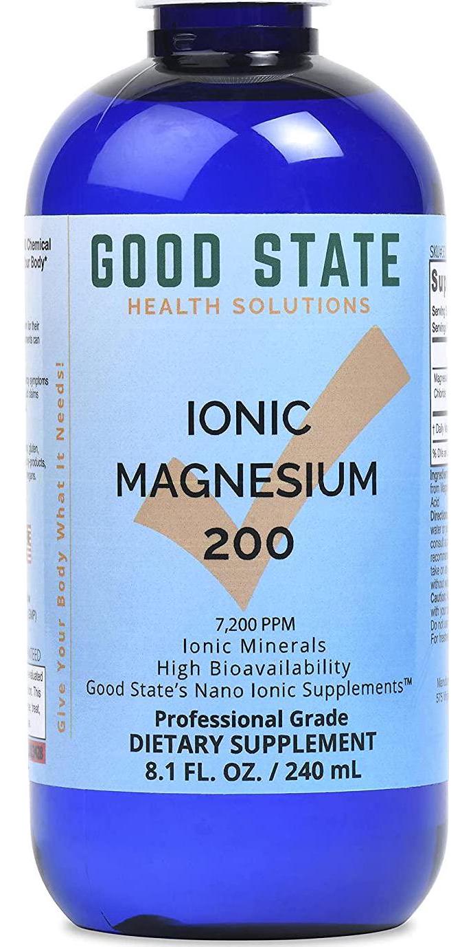 Good State | Liquid Ionic Magnesium 200 (8 oz) | Dietary Supplement | Great For Digestive System | Essential to Help Promote and Maintain Healthy Bone Development | 200 mg per serving | 8 oz bottle