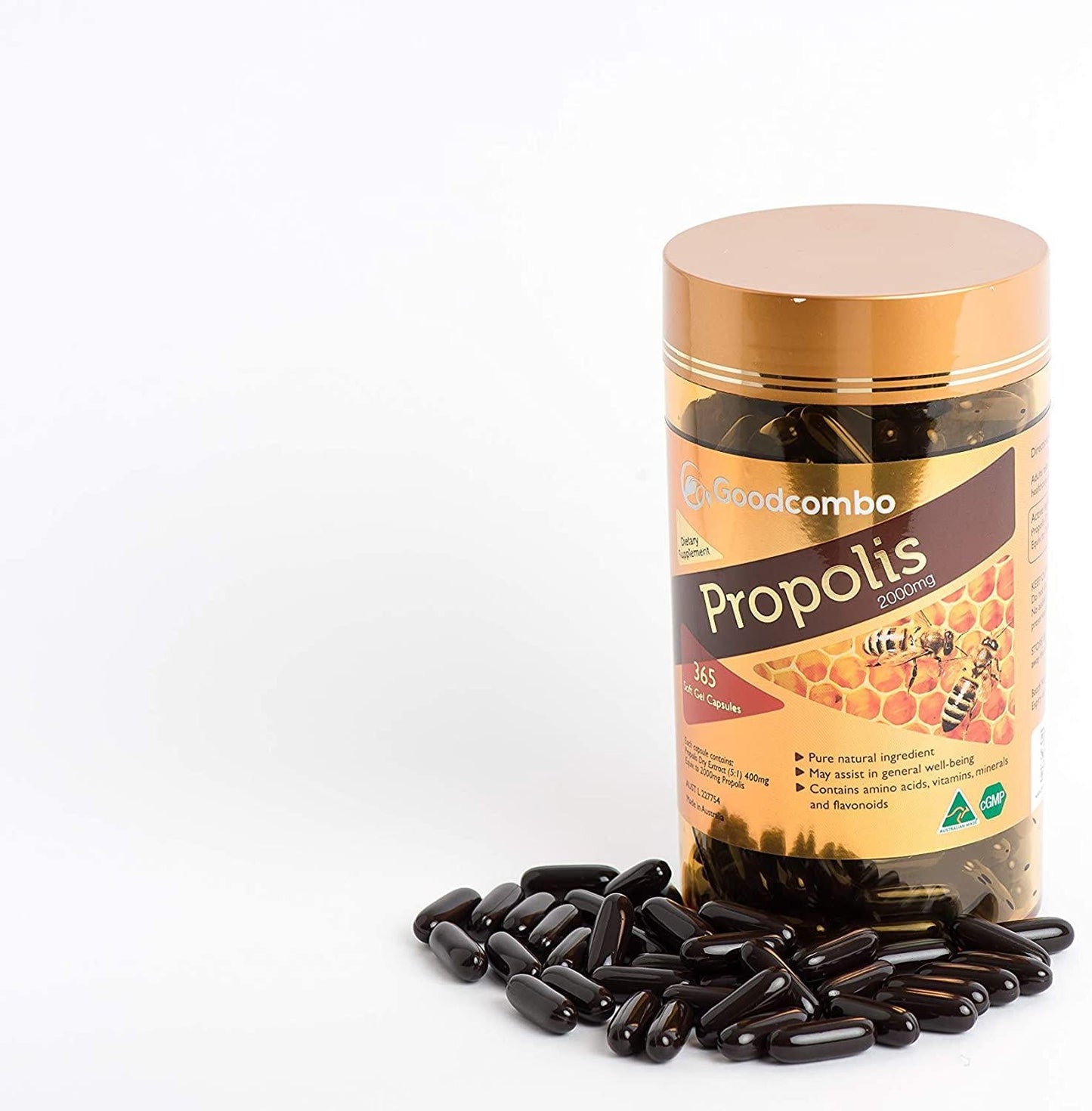 Goodcombo Propolis 2000mg Soft Gel Capsu 365s, 740 grams