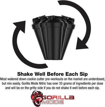 Gorilla Mode Nitric Stimulant Free Pre-Workout Best Tasting and Most Effective Stimulant Free Pre-Workout / Massive Pumps · Vasodilation · Power / 710 Grams (Jungle Juice)