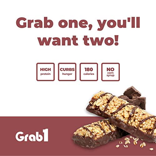 Grab1 Protein Bars, Chocolate Oat Protein Bar (2 Pack - 10 Bars) | Delicious and Nutritious | Low Calorie | Perfect for Snacking