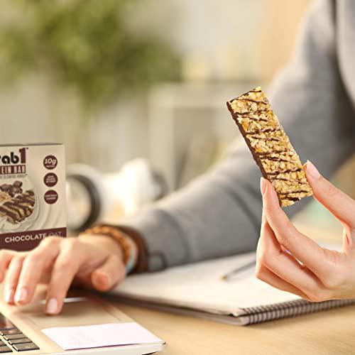 Grab1 Protein Bars, Chocolate Oat Protein Bar (2 Pack - 10 Bars) | Delicious and Nutritious | Low Calorie | Perfect for Snacking
