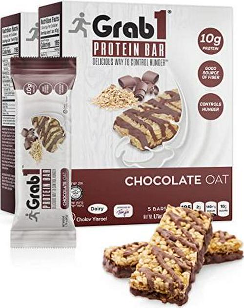 Grab1 Protein Bars, Chocolate Oat Protein Bar (2 Pack - 10 Bars) | Delicious and Nutritious | Low Calorie | Perfect for Snacking