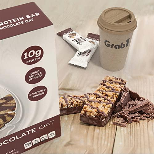 Grab1 Protein Bars, Chocolate Oat Protein Bar (2 Pack - 10 Bars) | Delicious and Nutritious | Low Calorie | Perfect for Snacking