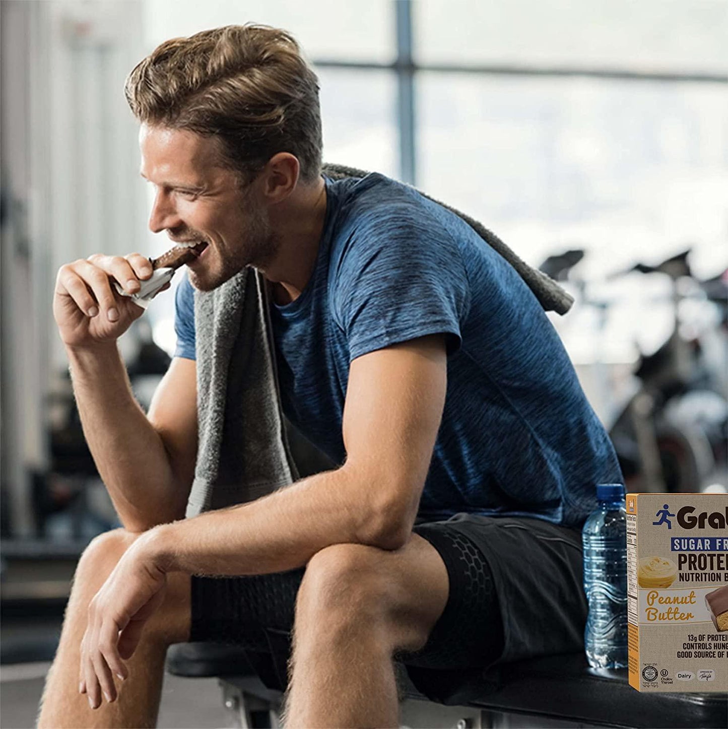 Grab1 Sugar Free Protein Bars, Peanut Butter (3 Pack- 12 Bars) | Delicious and Nutritious | Low Calorie | Zero Sugar