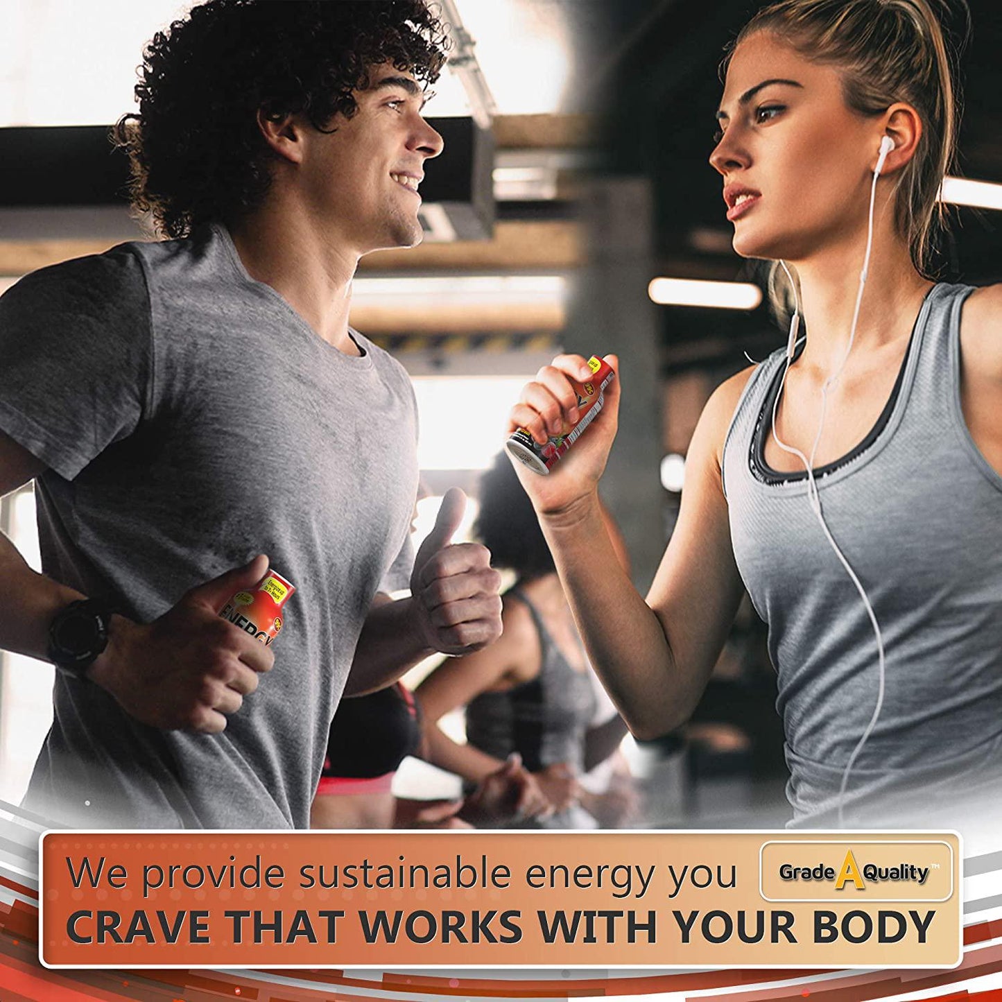 Grade A Quality Energy Drink Shot, Fruit Punch Flavor, Up to 7+ Hours of Energy, 1.93 Fl Oz, 12 Count