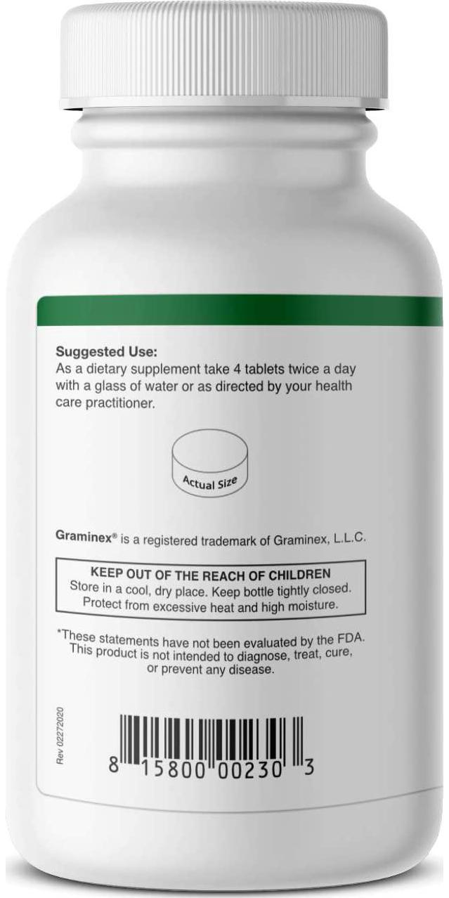 Graminex Wheatgrass Tablets - Natural Immunity, Anti-Aging Support, Boosts Energy, Heart Health, Wellness - Amino Acids, Vitamins, Minerals, Antioxidants Greens Superfood Supplement - 240 Non-GMO Tabs