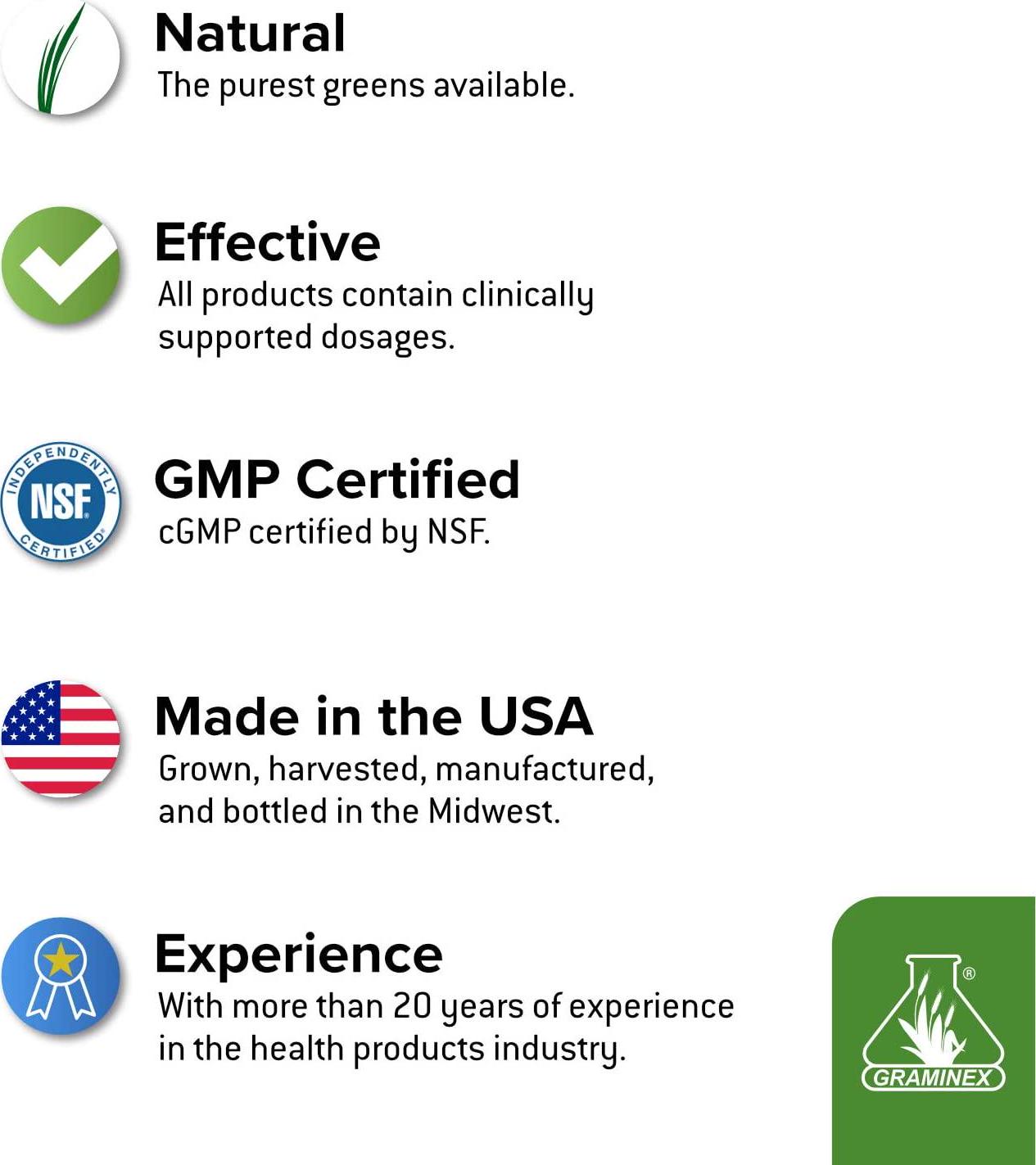 Graminex Wheatgrass Tablets - Natural Immunity, Anti-Aging Support, Boosts Energy, Heart Health, Wellness - Amino Acids, Vitamins, Minerals, Antioxidants Greens Superfood Supplement - 240 Non-GMO Tabs