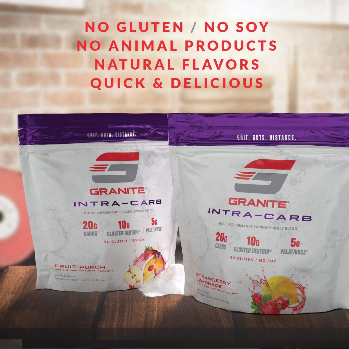 GraniteÂ Intra-CARB Advanced Carb Supplement (Fruit Punch) | 20g Carbs + 10g Cluster Dextrin + 5g Palatinose | Train Longer Harder. No Crash or Bloat | Soy Free. Gluten Free. Vegan | Made in USA