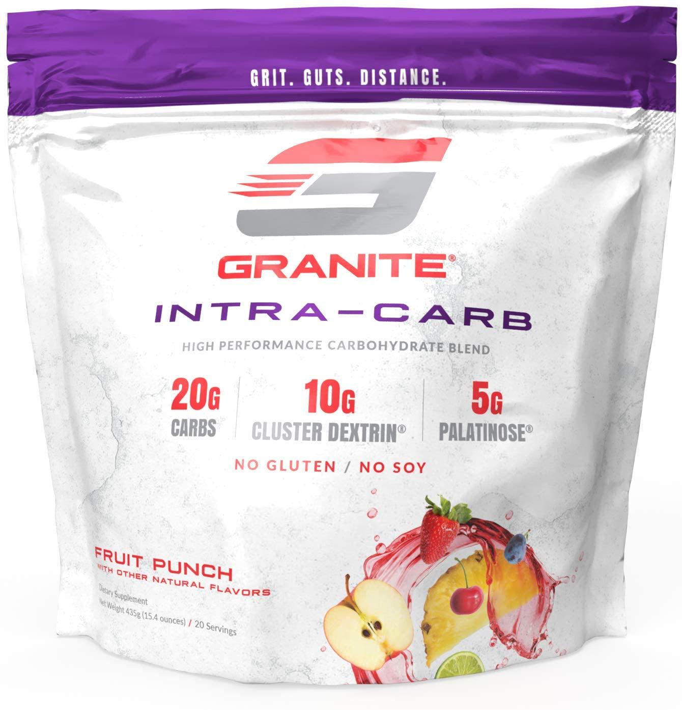 GraniteÂ Intra-CARB Advanced Carb Supplement (Fruit Punch) | 20g Carbs + 10g Cluster Dextrin + 5g Palatinose | Train Longer Harder. No Crash or Bloat | Soy Free. Gluten Free. Vegan | Made in USA