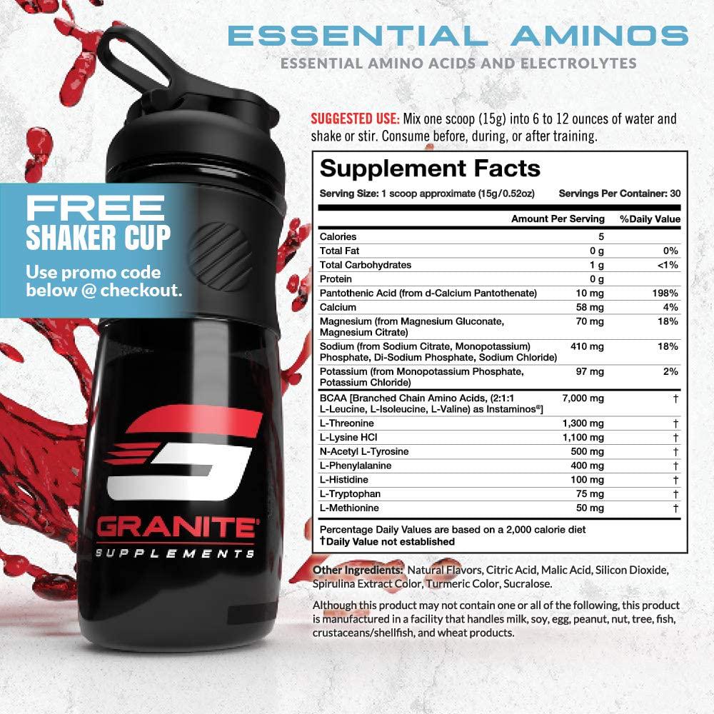 Granite Supplements Strawberry Lemonade Essential Amino Acids 390 g,, Strawberry Lemonade390 grams
