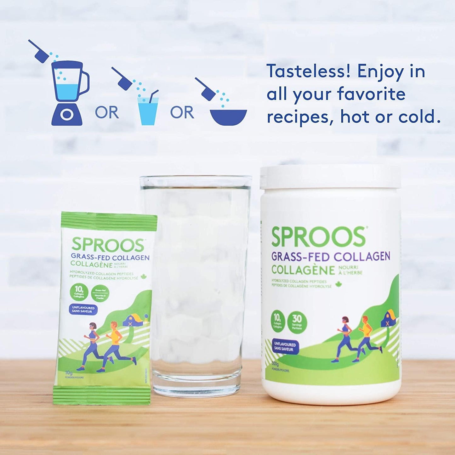 Grass Fed Collagen Powder by SPROOS | Premium Pasture-Raised, Grass-Finished, Non-GMO and Gluten-Free Bovine Collagen Powder | 9g of Protein per 10g Unflavored and Odorless, 10.6 Oz Tub