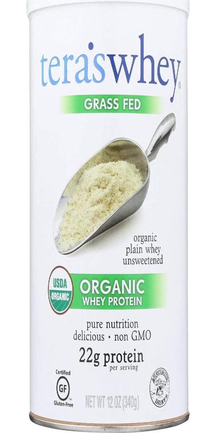 Grass Fed Organic Whey Protein - Organic Plain Unsweetened 12 Ounce (340 Grams) Pwdr