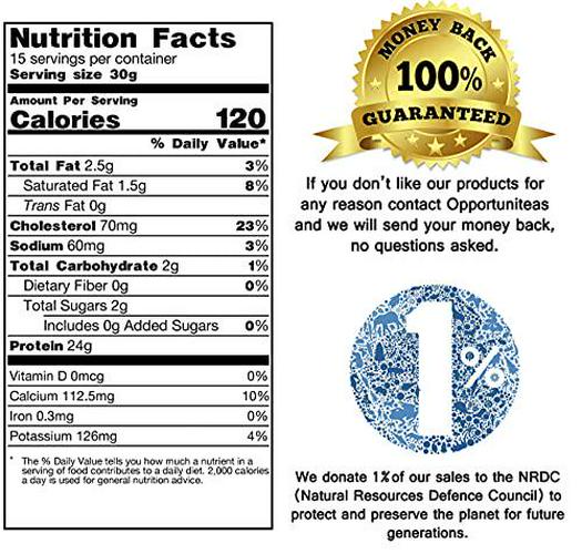 Grass Fed Whey Protein Powder Concentrate - Unflavored and Unsweetened - Pure Protein Supplement for Drink, Smoothie, Shake, Cooking and Baking - Non GMO, Hormone Free and Gluten Free - 1 Pound