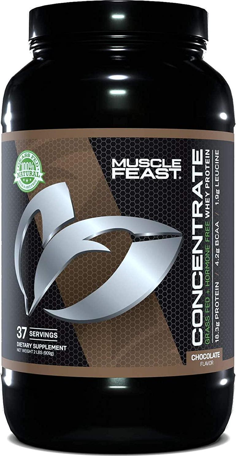 Grass Fed Whey Protein Concentrate by Muscle Feast | Hormone Free and Kosher Certified (2 lbs, Chocolate)