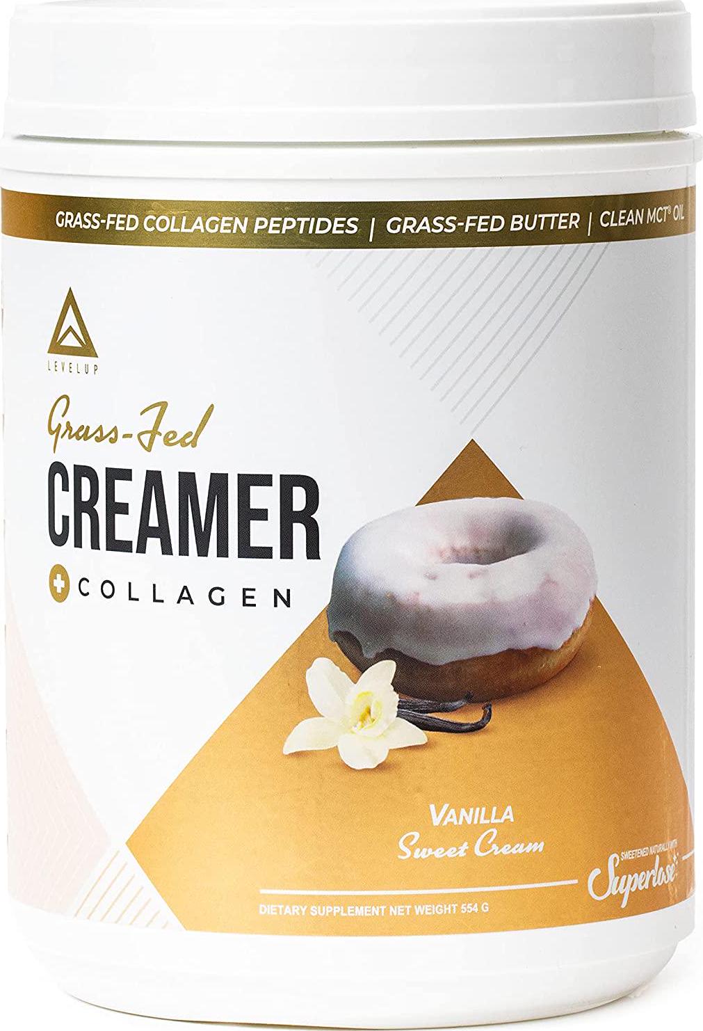 Grass-fed Keto Creamer: Collagen Protein + C8 MCT Oil + Irish Butter | Keto Bomb BPC Coffee Creamer | Ketogenic Diet Ketosis Supplement Ketone Support (Vanilla Sweet Cream, 19.5 oz)