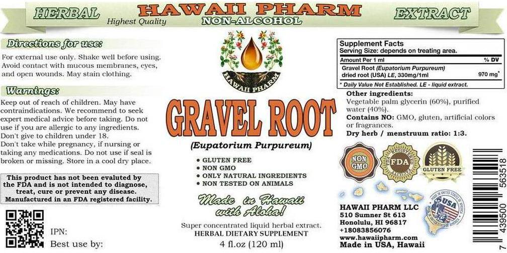 Gravel Root Alcohol-Free Liquid Extract, Gravel Root (Eupatorium Purpureum) Dried Root Glycerite 4 oz