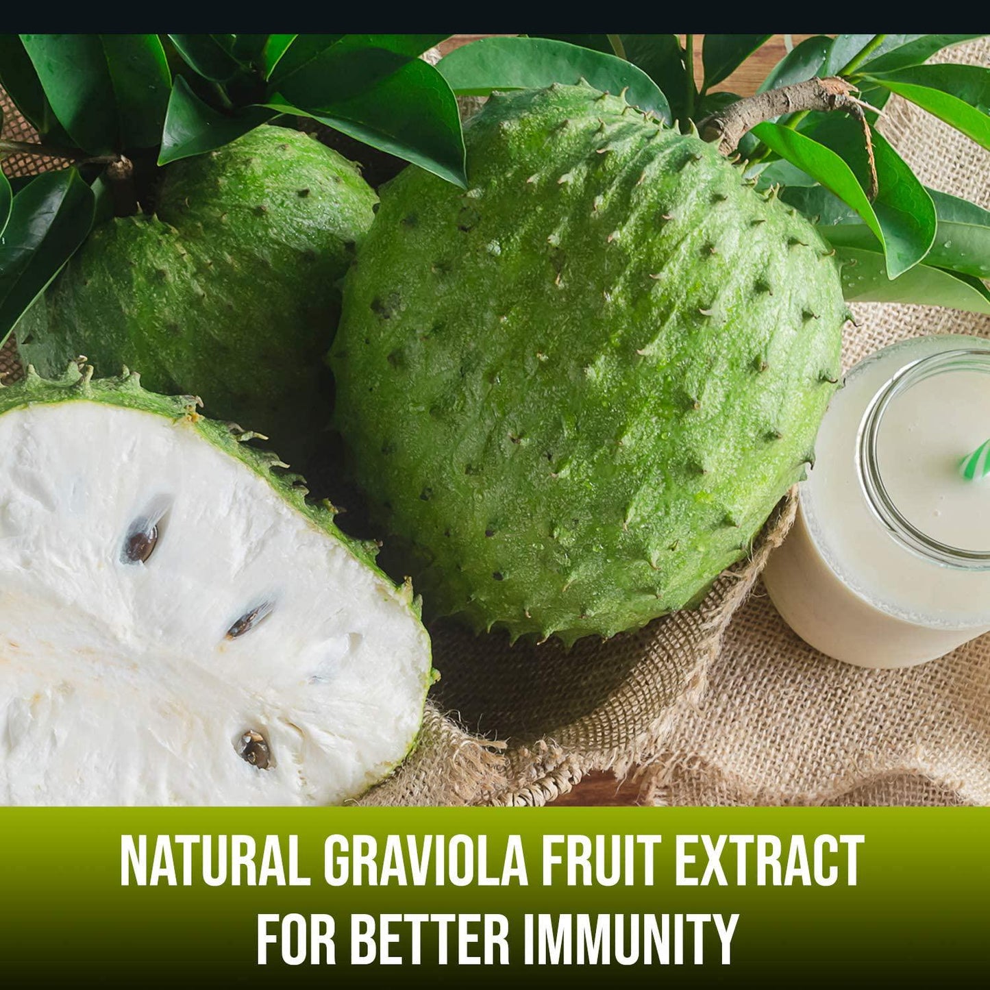 Graviola Extract Capsules 1300 mg - Guanabana Soursop Leaves Supplement for Immune Support, Cell Growth and Energy Levels 100 Capsules Made in USA by Neonutrix