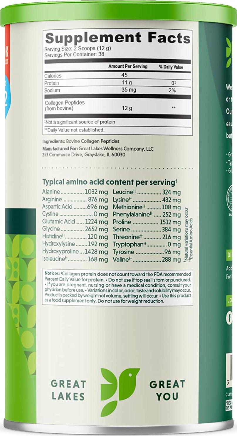 Great Lakes Gelatin, Collagen Hydrolysate, Kosher, 16 oz. 2 Pack
