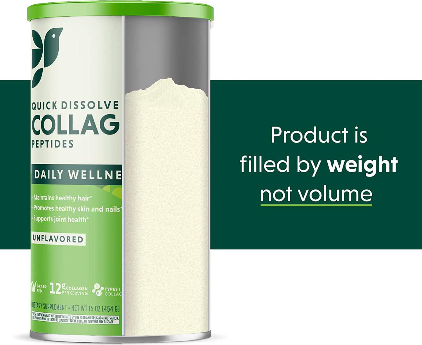 Great Lakes Wellness Collagen Peptides Powder Supplement for Skin Hair Nail Joints - Unflavored - Quick Dissolve Hydrolyzed, Non-GMO, KETO, Paleo Friendly, Gluten-Free, No Preservatives, Halal - 16 oz Canister - 4 pack