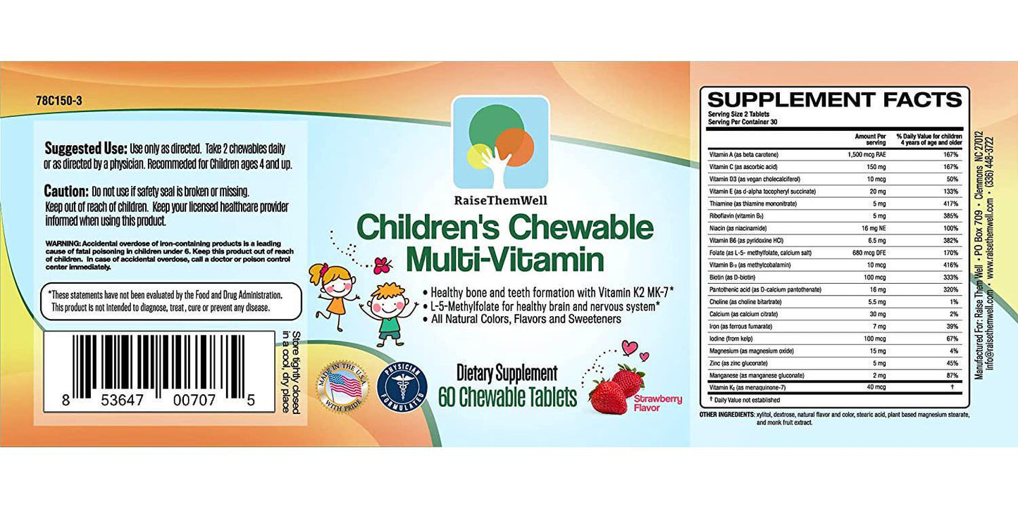 Great Tasting Chewable Kids Vitamins - Multivitamin for Kids with All-Natural Colors, Flavors, and Sweeteners Includes Free Kids Vitamin PDF…