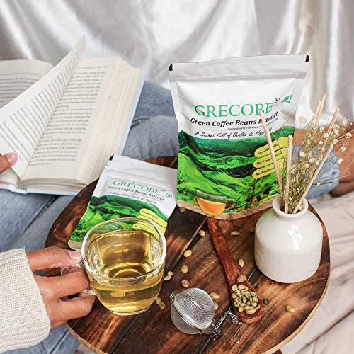 Grecobe - The Green Coffee [100 sachets Pouch] Decaffeinated, Pure Green Coffee Beans Extract for Weight Loss, no additives and excipients, antioxidant