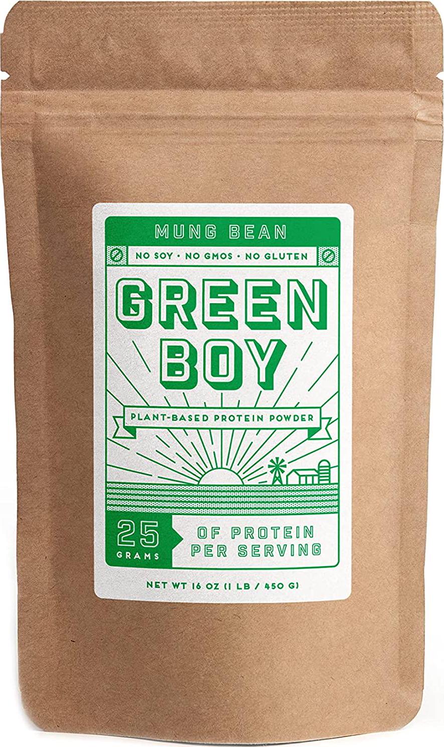 Green Boy Plant-based Mung Bean Protein Powder Made From Single Ingredient, Vegan and Clean Alternatives for Plant Protein, Good for Cooking, Baking and Smoothies, No Added Sugar, Soy or Gluten (16oz)