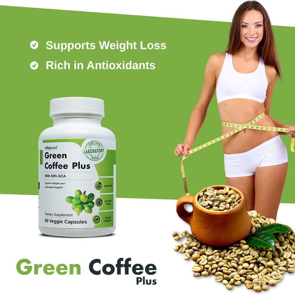 Green Coffee Plus | Premium Green Coffee Bean Extract. Supports Weight Loss, Rich in Antioxidants. Non-GMO, Vegan, and Gluten Free. 60 Capsules