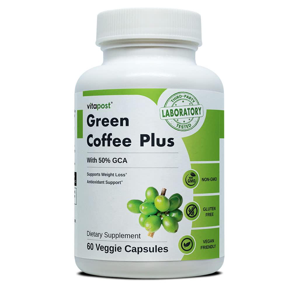 Green Coffee Plus | Premium Green Coffee Bean Extract. Supports Weight Loss, Rich in Antioxidants. Non-GMO, Vegan, and Gluten Free. 60 Capsules