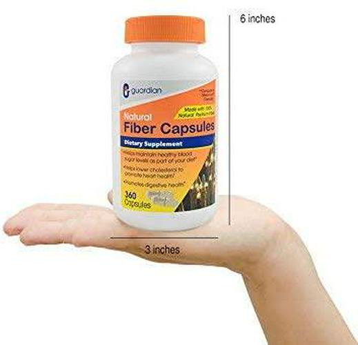 Guardian Fiber Capsules 720 Count, Natural Psyllium Husk Supplement (520mg per Capsule), Fiber Pills