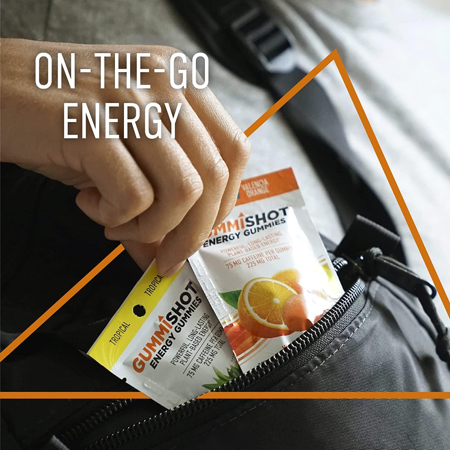 GummiShot Energy Gummies, 225 mg of Plant-Based Caffeine Chews per Pouch, Long Lasting Energy Boosters, Variety (9-Pack)