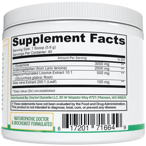 Gut Assist - Leaky Gut Repair Supplement Powder - Glutamine, Arabinogalactan, Licorice Root - Supports IBS, Heartburn, Bloating, Gas, Constipation, SIBO from Doctor Danielle