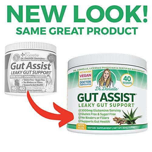 Gut Assist - Leaky Gut Repair Supplement Powder - Glutamine, Arabinogalactan, Licorice Root - Supports IBS, Heartburn, Bloating, Gas, Constipation, SIBO from Doctor Danielle