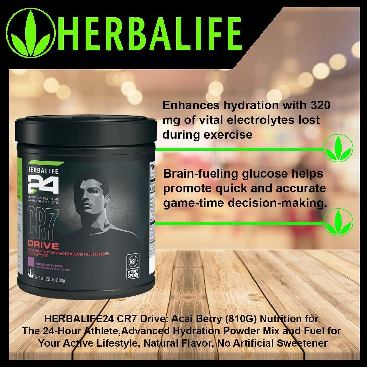 HERBALIFE24 CR7 Drive: Acai Berry (810G) Nutrition for The 24-Hour Athlete,Advanced Hydration Powder Mix and Fuel for Your Active Lifestyle, Natural Flavor, No Artificial Sweetener
