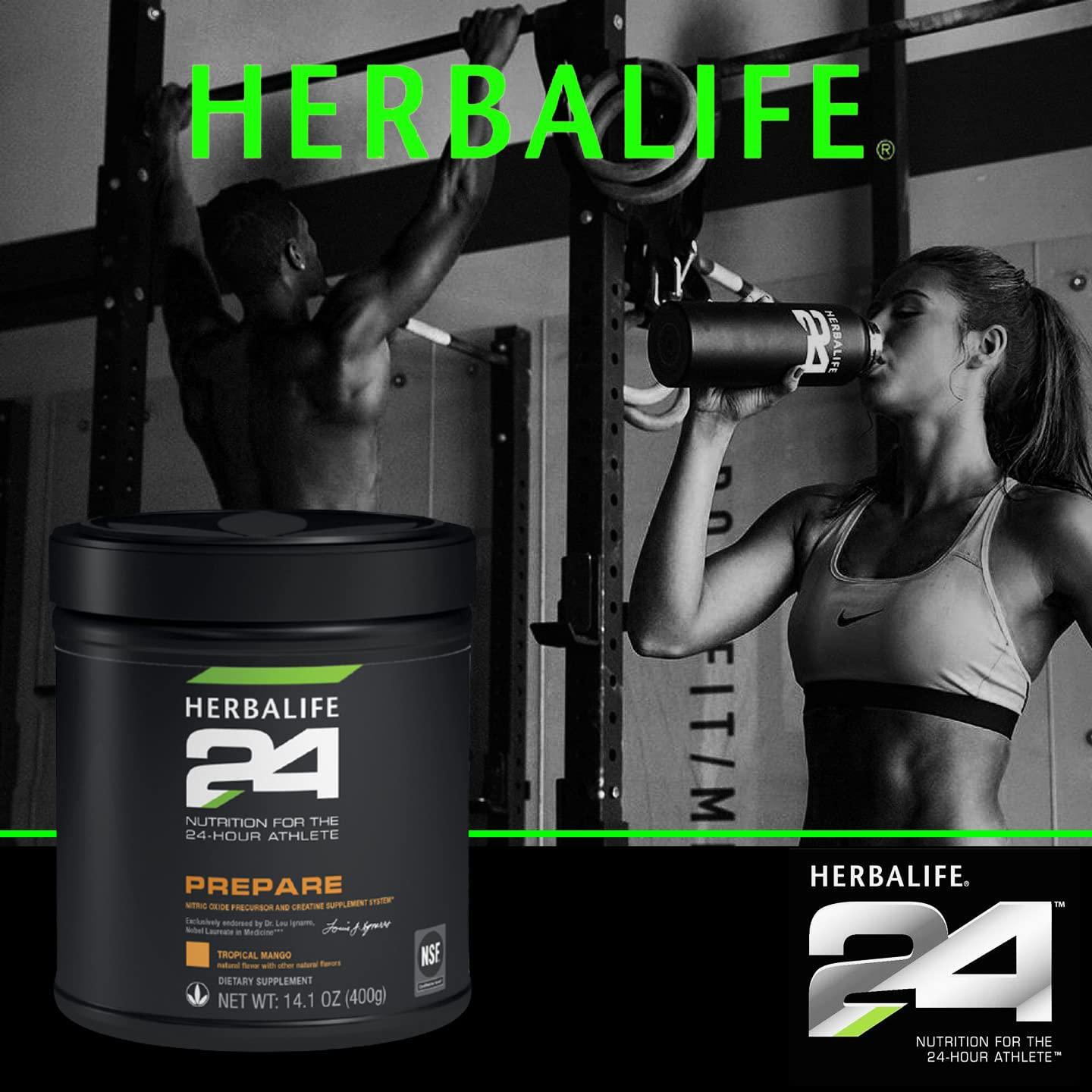 HERBALIFE24 Prepare: Tropical Mango (400 G), Nutrition for The 24-Hour Athlete, Nitric Oxide Precursor and Creatinine Supplement System, Natural Flavor, No Artificial Sweetener