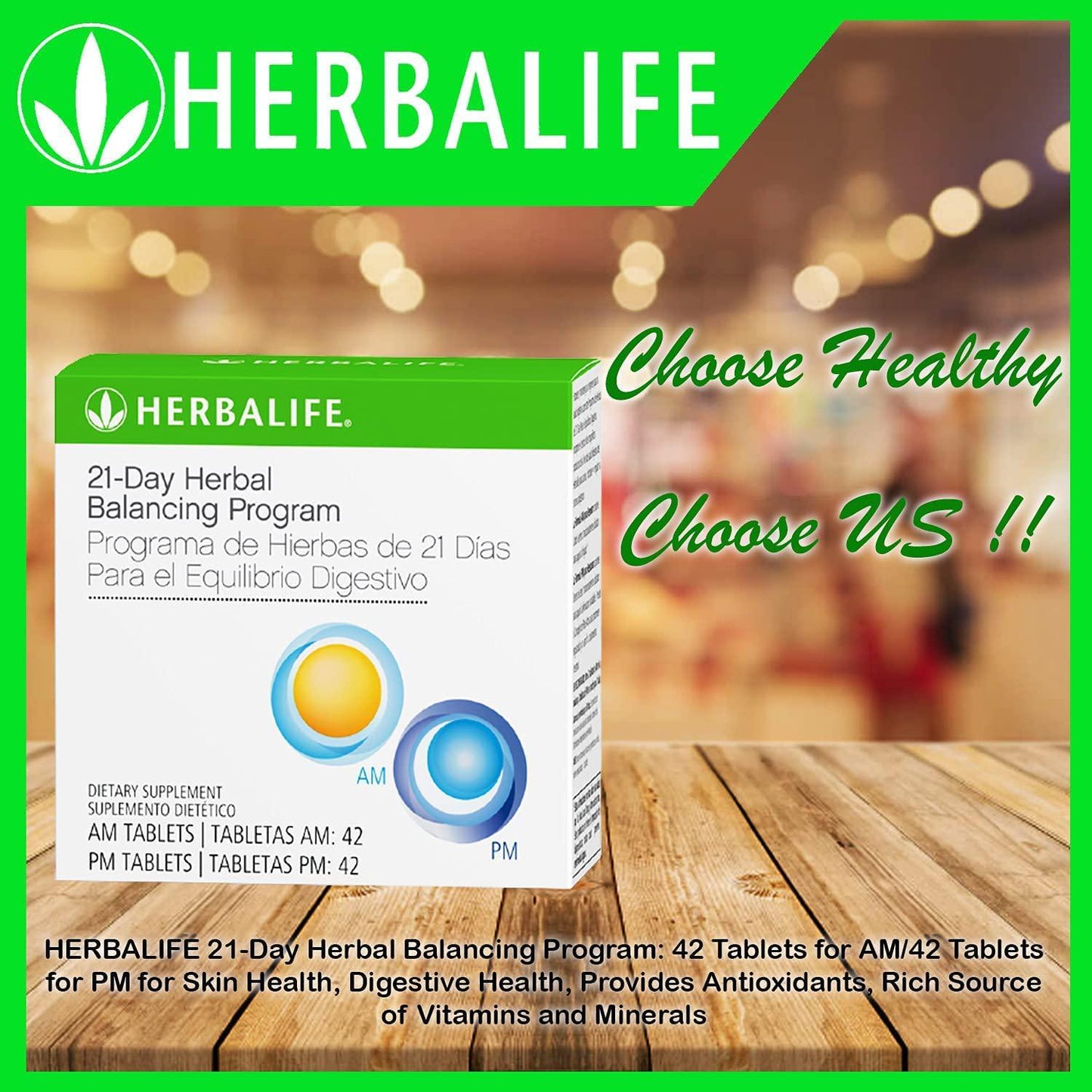 HERBALIFE 21-Day Herbal Balancing Program: 42 Tablets for AM/42 Tablets for PM for Skin Health, Digestive Health, Provides Antioxidants, Rich Source of Vitamins and Minerals