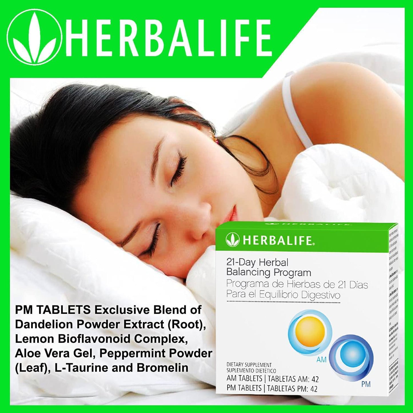 HERBALIFE 21-Day Herbal Balancing Program: 42 Tablets for AM/42 Tablets for PM for Skin Health, Digestive Health, Provides Antioxidants, Rich Source of Vitamins and Minerals